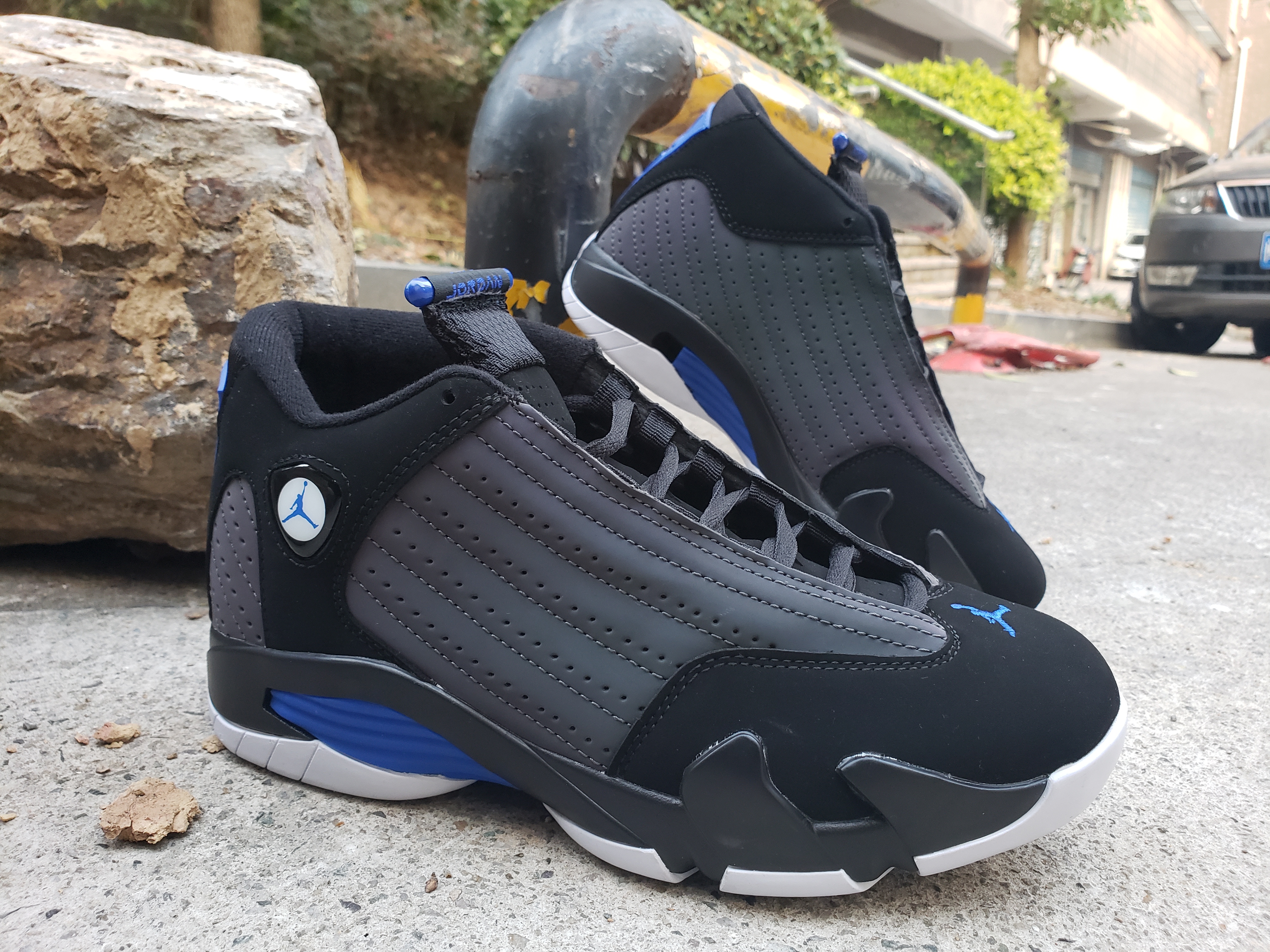 Latest Air Jordan 14 Black Blue - Click Image to Close